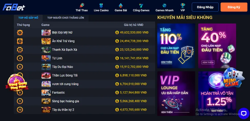 Ưu đãi nạp tiền hàng ngày 98win1 link mới